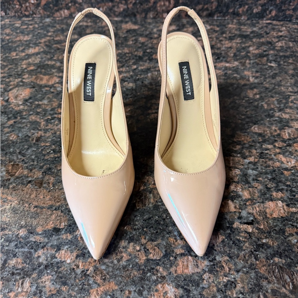 Nine West Blush Patent Slingback Heels